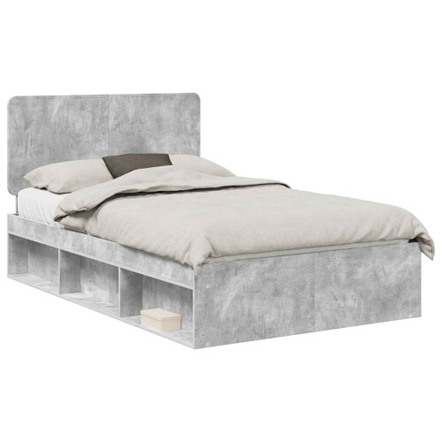 Berkfield Bed Frame Concerte Grey 135 x 190 cm Solid Pine Wood 1