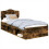 Berkfield Bed Frame with Headboard Smoked Oak 90 x 190 cm Solid Pine Wood 2