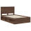 Berkfield Bed Frame with Headboard Brown Oak 120 x 190 cm Solid Pine Wood 4