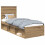 Berkfield Bed Frame Artisian Oak 75 x 190 cm Solid Pine Wood 2