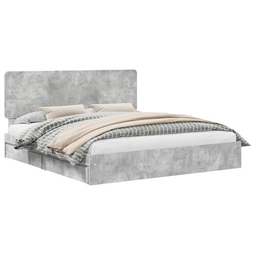 Berkfield Storage Bed Concrete Grey 200 x 200 cm Engineered Wood 1