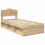Berkfield Bed Frame with Headboard Sonoma Oak 75 x 190 cm Solid Pine Wood 4