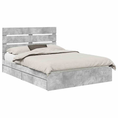 Berkfield Storage Bed Concrete Grey 150 x 200 cm Engineered Wood 1