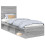Berkfield Bed Frame Grey Sonoma 75 x 190 cm Solid Pine Wood 2