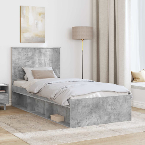 Berkfield Bed Frame Concerte Grey 90 x 190 cm Solid Pine Wood 2