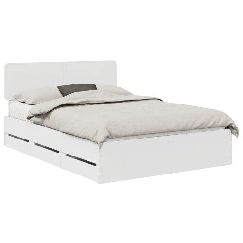 Berkfield Bed Frame with Drawer White 150 x 200 cm Engineered Wood 1