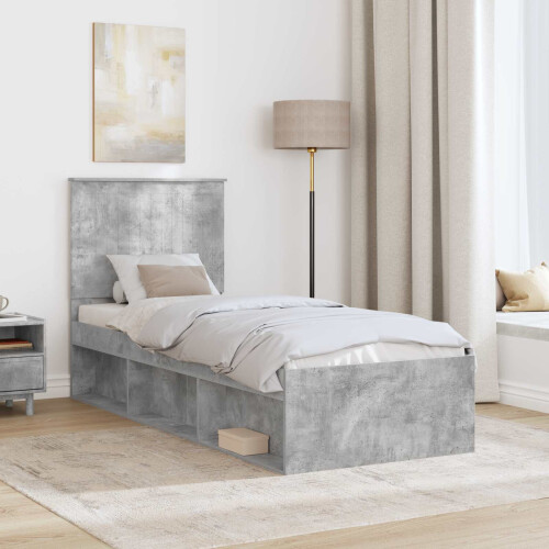 Berkfield Bed Frame Concerte Grey 75 x 190 cm Solid Pine Wood 2