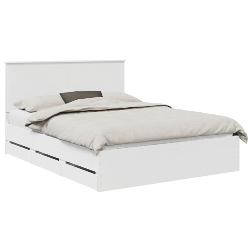 Berkfield Bed Frame with Drawer White 150 x 200 cm Engineer Wood 1