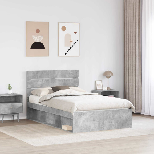 Berkfield Bed Frame with Headboard Concerte 120 x 190 cm Solid Pine Wood 2