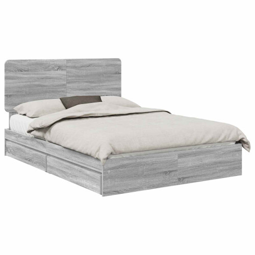Berkfield Storage Bed Grey Sonoma 150 x 200 cm Engineered Wood 1