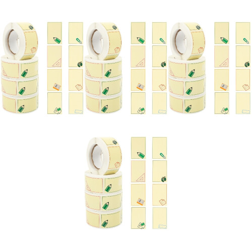 16Sheets Light Yellow Self-Adhesive Name Stickers for Home and School 2