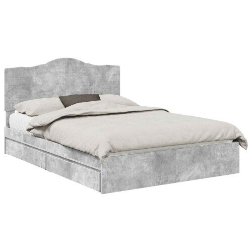 Berkfield Storage Bed Concrete Grey 150 x 200 cm Engineered Wood 1