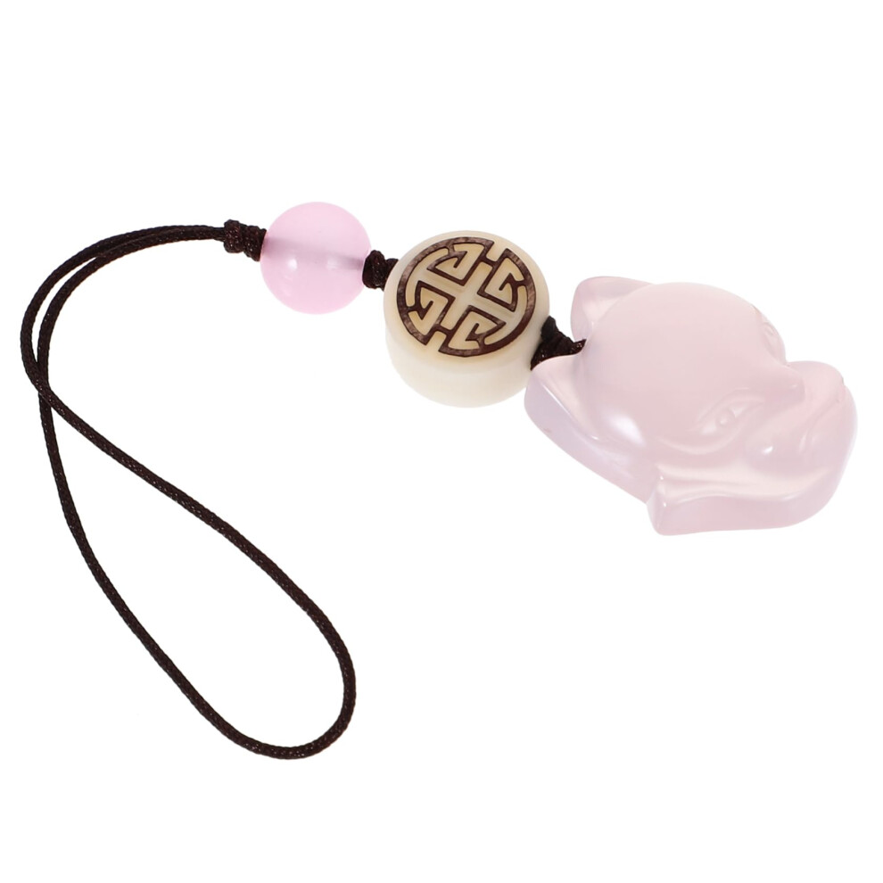 Fox Shape Phone Lanyard With Natural Agate Jade Pendant, Cute AntiâDrop Phone Charm Strap For Girls 9045646595016