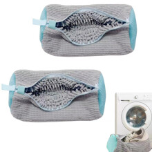 Shoe Washing Machine Bag 2 Pack with Deep Cleaning Bristles, Reusable Laundry Shoe Wash Bag for Washer and Dryer