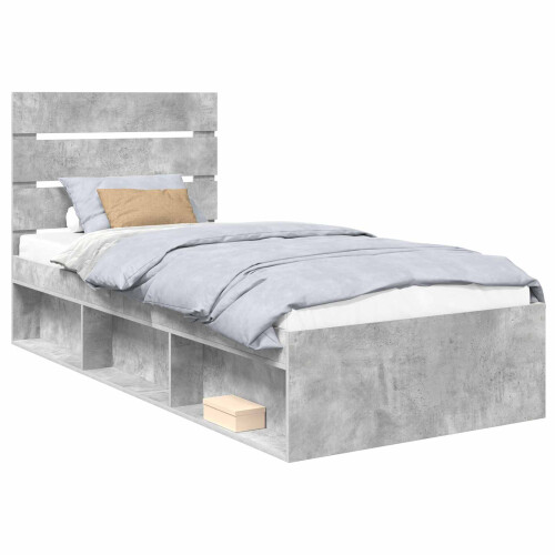 Berkfield Bed Frame Concerte Grey 75 x 190 cm Solid Pine Wood 1