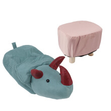 Kids Footstool Wooden Animal Design AntiSlip Compact Quiet Structure for Living Room Comfort