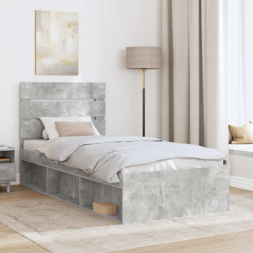 Berkfield Bed Frame Concerte Grey 75 x 190 cm Solid Pine Wood 2