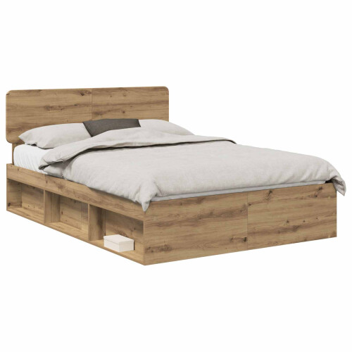 Berkfield Bed Frame Artisian Oak 150 x 200 cm Solid Pine Wood 1