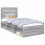 Berkfield Bed Frame Grey Sonoma 90 x 190 cm Solid Pine Wood 2