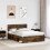 Berkfield Bed Frame Smoked Oak 150 x 200 cm Solid Pine Wood 3