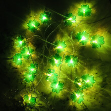 Vihreät LED-valoketjut Pyhän Patrickin päiväksi 10 jalkaa 1,5 m