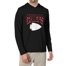 KC_Chiefss Herre T-shirt med hætte og lange ærmer, sport, fodboldhold og