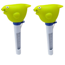 EQWLJWE2PC Flytende bassengtermometer, søtt dyredesign med snor, for basseng, badekar, spa, boblebad, akvarier og dammer