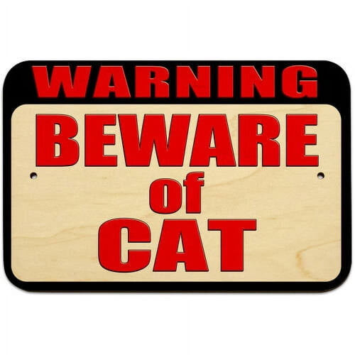 Panneau d'avertissement : Attention aux chats