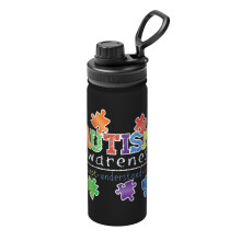 Accept, Understand, Love, Autisme Awareness Geïsoleerde Waterfles 530 ml Roestvrijstalen Sportfles Draagbare Beker voor Reizen, Buitenactiviteiten