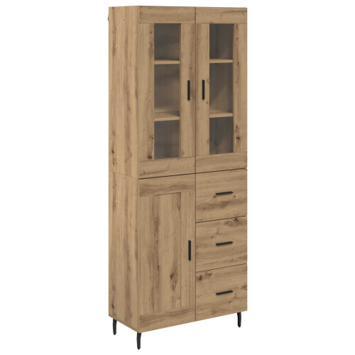 Berkfield Highboard with Drawer 2 pcs Artisan Oak Engineered Wood 1
