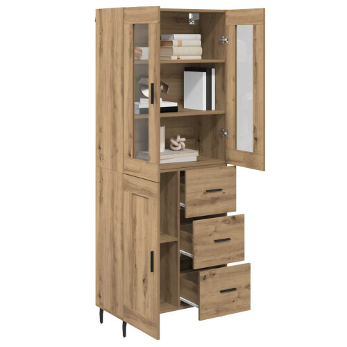 Berkfield Highboard with Drawer 2 pcs Artisan Oak Engineered Wood 2