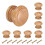 8pcs Wood Cabinet Knobs Light Brown Round Mushroom Shape Drawer Pulls with Warm Neutral Finish 1