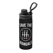 Save The Manuals geïsoleerde waterfles van 530 ml (18 oz), roestvrijstalen sportfles, draagbare beker voor op reis, buitensportschool