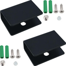 2PCS Black Stainless Steel Glass Shelf Brackets 12mm Heavy Duty Wall Mounted Clamps for Bathroom and Kitchen