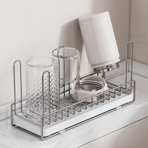 Bottle Drying Rack Stainless Steel Cup Organizer for Kitchen Counter, Fast Drying Compact Design 2
