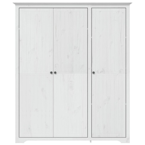 Berkfield Wardrobe BODO White 151.5x52x176.5 cm Solid Wood Pine 2