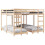 Berkfield Triple Bunk Bed Frame Natural 80 / 200 x 200 cm Solid Pine Wood 2