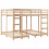 Berkfield Triple Bunk Bed Frame Natural 80 / 200 x 200 cm Solid Pine Wood 3