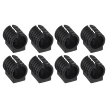 8Pcs Black Plastic Chair Leg Caps 15–16mm UShape Feet Covers for Floor Protecting and Noise Reduction
