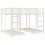 Berkfield Triple Bunk Bed Frame White 140 x 200 cm Solid Pine Wood 3