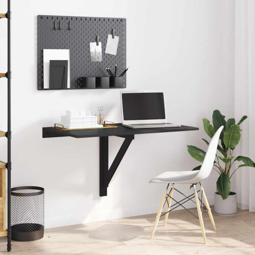 Berkfield Folding Wall Table Black 100x60x56 cm Engineered Wood 2