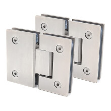 2Pcs Frameless Glass Shower Door Hinges 180 Stainless Steel Wall Mount for 8–12mm Glass