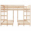 Berkfield Triple Bunk Bed Frame Brown 160 x 200 cm Solid Pine Wood 4