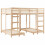 Berkfield Triple Bunk Bed Frame Brown 140 x 200 cm Solid Pine Wood 3
