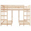 Berkfield Triple Bunk Bed Frame Brown 140 x 200 cm Solid Pine Wood 4