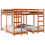 Berkfield Triple Bunk Bed Frame Wax Brown 200 x 200 cm Solid Pine Wood 2