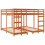 Berkfield Triple Bunk Bed Frame Wax Brown 200 x 200 cm Solid Pine Wood 3