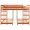 Berkfield Triple Bunk Bed Frame Wax Brown 200 x 200 cm Solid Pine Wood 4