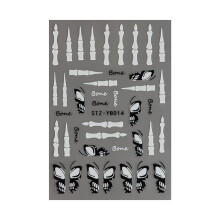 Glow in the Dark Halloween Nail Stickers for Women, Self Adhesive Fluorescent DIY Nail Art Decals (White)