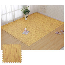 10 Pack Wood Grain EVA Foam Floor Mats 12x12 Interlocking Exercise Tiles, Soft Non Toxic Light Color Mat 0.47 Inch Thick for Garage and Home Flooring